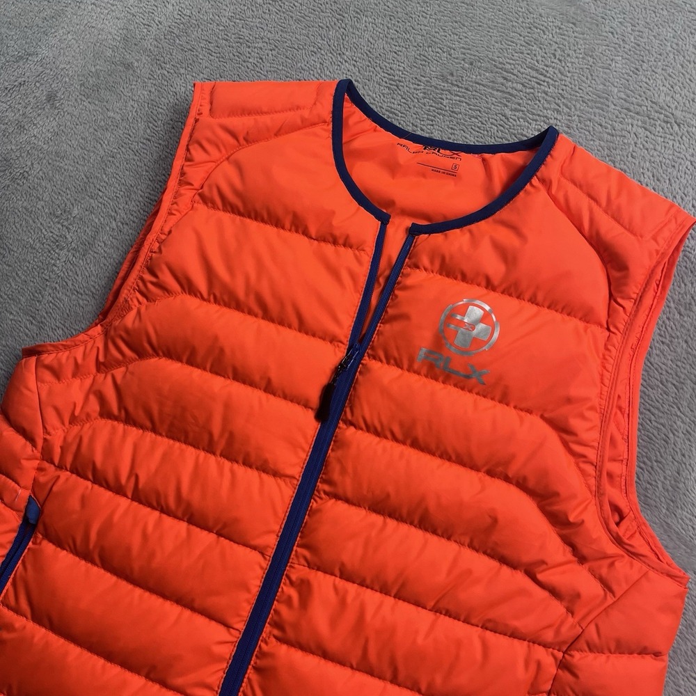 Ralph Lauren Gilet Mens Small Orange RLX 730 Down Vest Jacket Bodywarmer‎